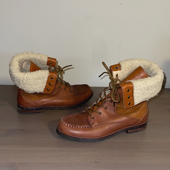 G. H. Bass & Co. Cognac Leather Lace Up Booties - Women’s Size 7.5 - Picture 6 of 7